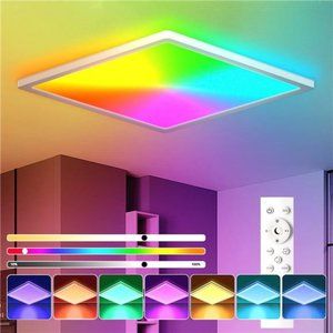 RGB Ceiling Light w/ Remote Control 12 Inch 3000K-6500K Dimmable LED Flush Mount